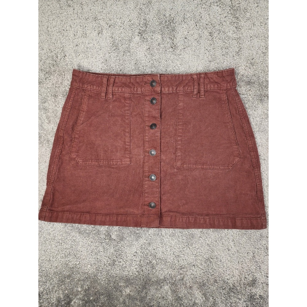 American Eagle Skirt Womens Size 10 Brown Corduroy Super High Rise Y2K